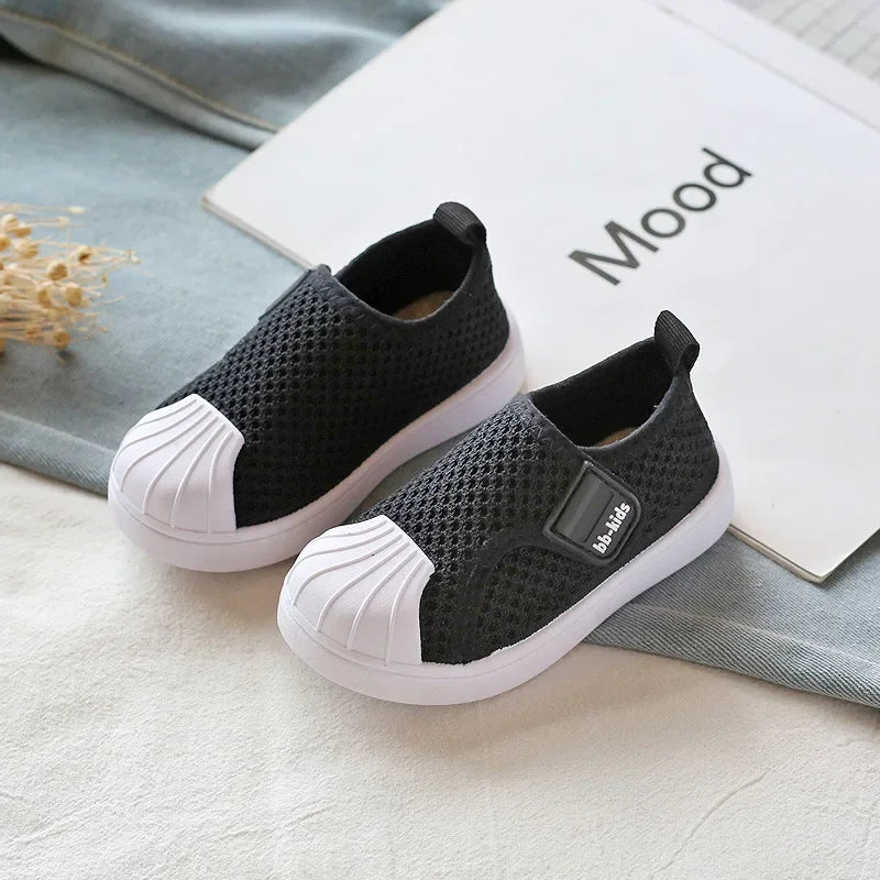 Kids Casual Sneakers for Boys Girls Toddlers Fashion Skate Shoes Knitted Fabric Casual Shoes for Kindergarten School Soft 21-30