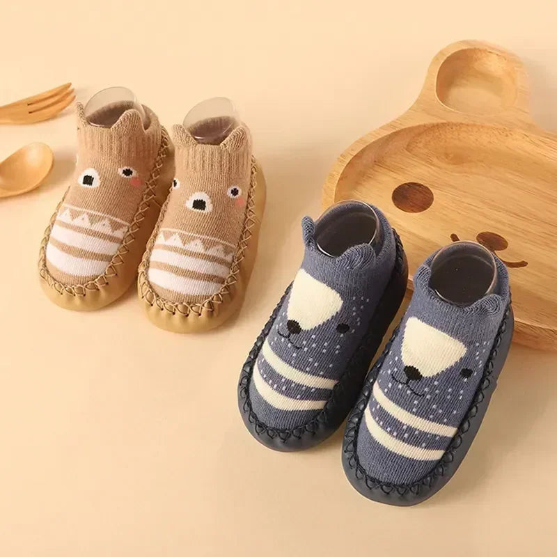 Baby Socks Slippers With Rubber Soles Girl Boy Infant Newborn Children Floor Socks Shoes Anti Slip Soft Sole Toddlers Indoor