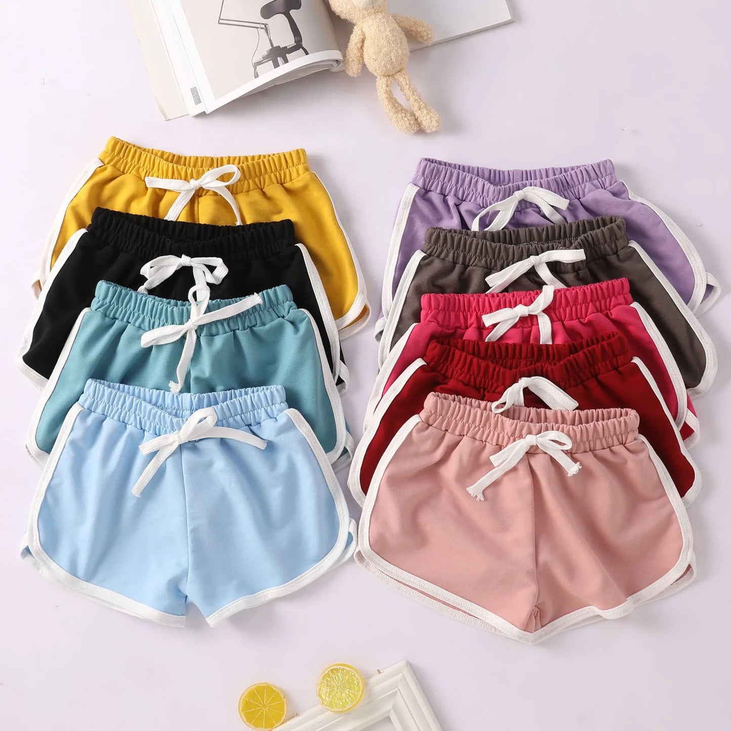 Girls' Solid Color Loose Casual Outerwear Sports Hot Pants Shorts Sleepwear Shorts Sleepwear