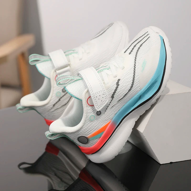 Children's professional badminton shoes Boys summer ultra light shock absorber student Velcro breathable sneakers