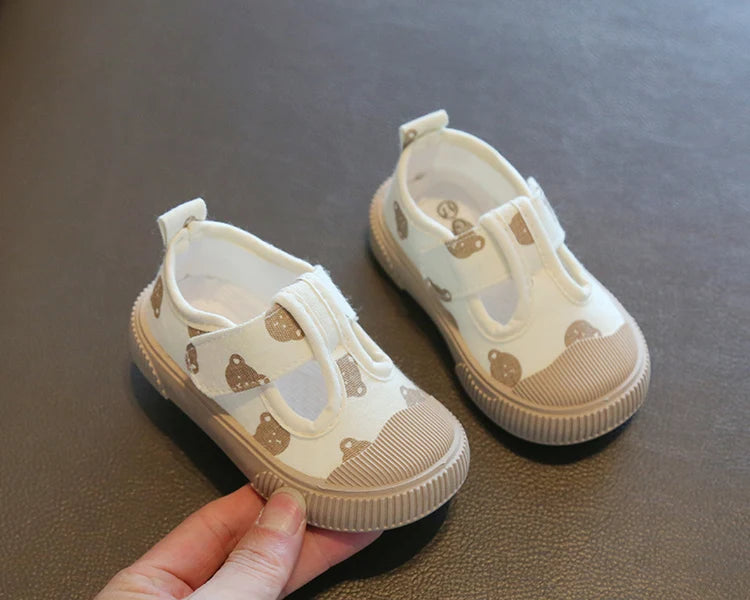 Children's Casual Canvas Sneakers – Spring/Autumn Outdoor Shoes with Animal Print Design for Toddlers and Young Kids (Boys & Girls)