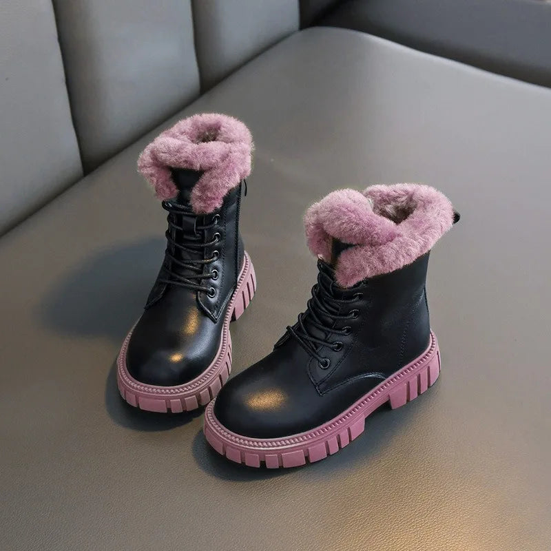 Winter Kids' Snow Boots – Thick Warm Faux Fur Boots for Boys and Girls, Soft-Soled, Anti-Slip Fashion Footwear for Babies and Children