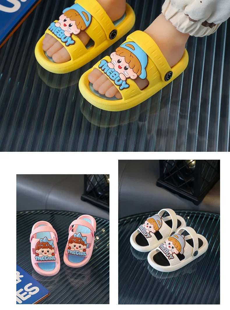 Cute Cartoon Children's Slippers with Non-Slip Soles for Boys and Girls