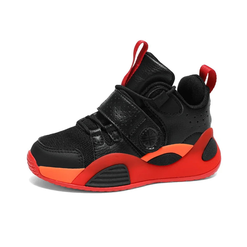 Student non-slip springback sports shoes 2024 new children's shoes double mesh breathable training basketball shoes