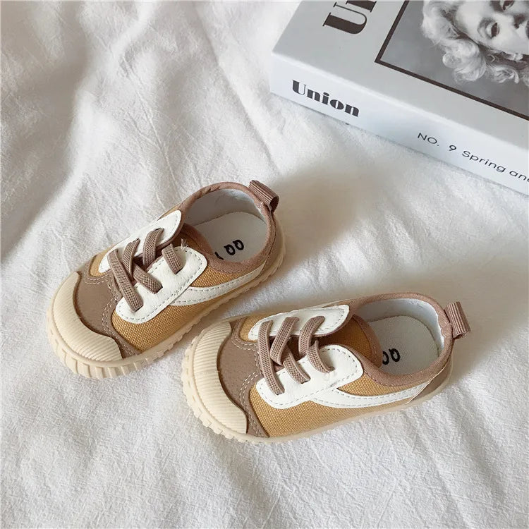 Baby Canvas Shoes Girls Fashion Shoes Breathable Soft Botton Non-Slip Boys Sneakers 2023 Kids Casual Walking Shoes 1-6 Year Old