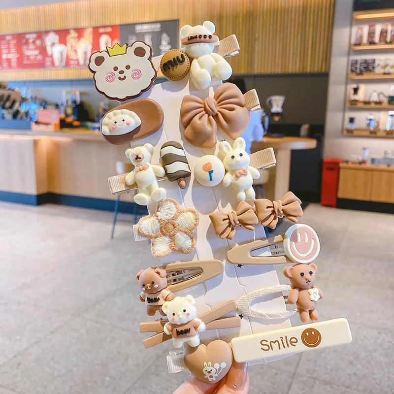 1 Set Children Cute Cartoon Flower Fruit Rubber Bands Hairpins Girls Lovely Hair Clips Kids Hair Bands Hair Accessories Gift