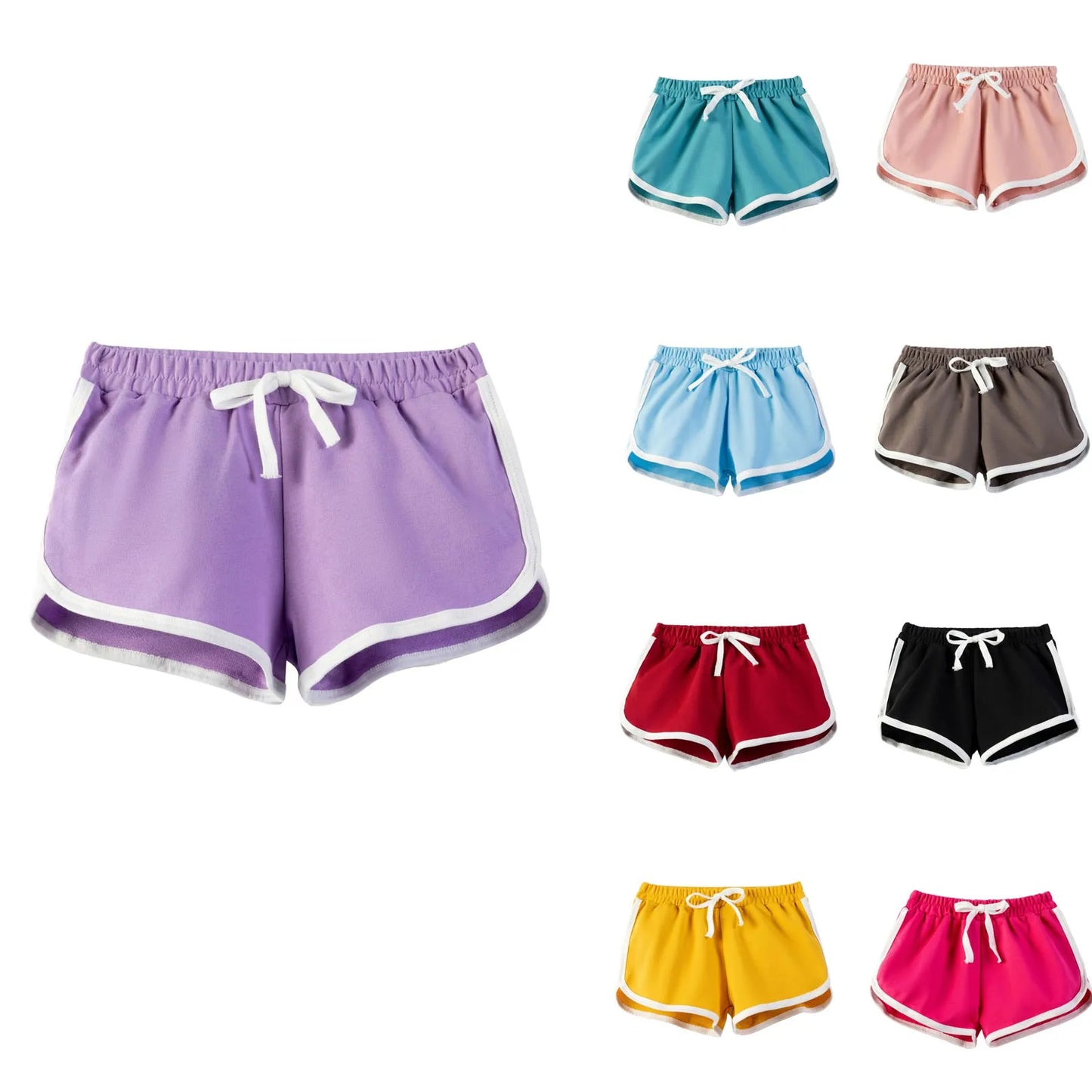 Girls' Solid Color Loose Casual Outerwear Sports Hot Pants Shorts Sleepwear Shorts Sleepwear