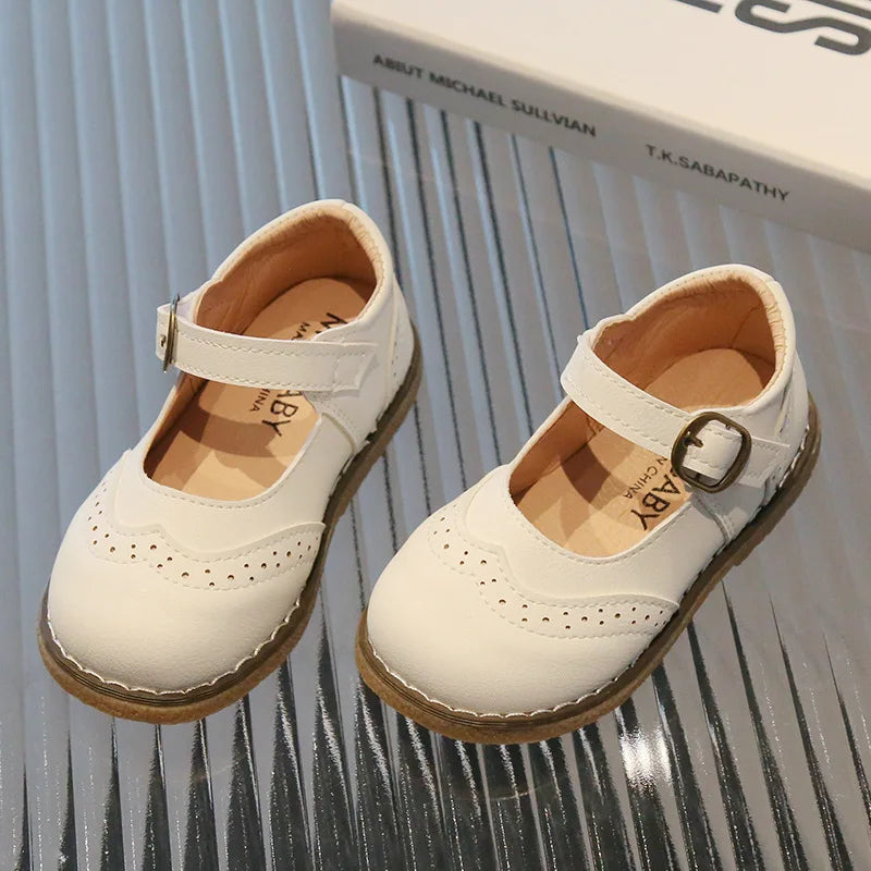 2024 Spring Autumn Kids Soft Leather Shoes For Girl School Party Buckle Strap Girls Shoes
