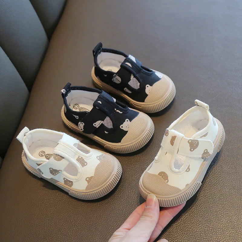 Children's Casual Canvas Sneakers – Spring/Autumn Outdoor Shoes with Animal Print Design for Toddlers and Young Kids (Boys & Girls)